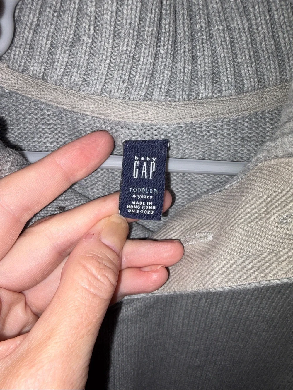 GAP Light Gray Boys Shawl Collar Button Sweater